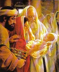Simeón y Ana reciben a Jesús en el templo